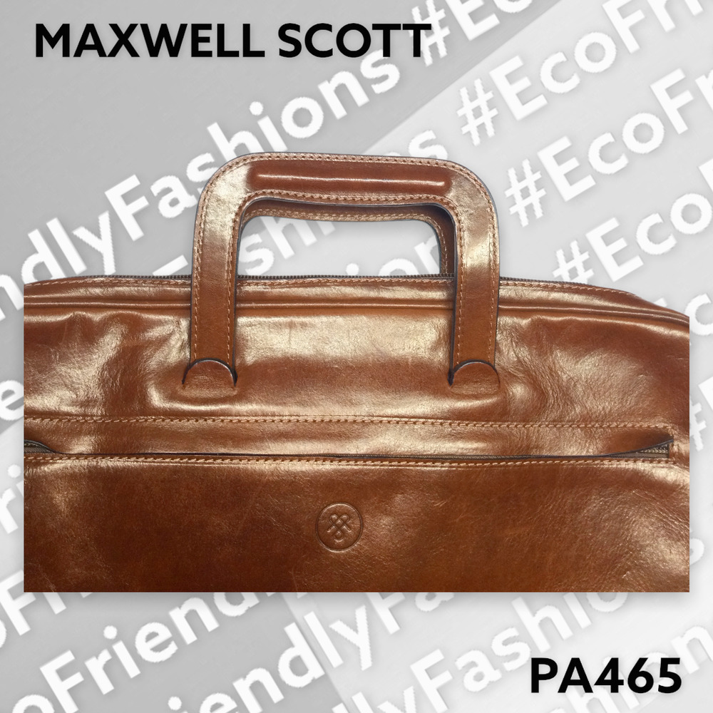 Maxwell Scott The Tutti Brown Leather Briefcase Document Bag Made In Italy - Picture 9 of 13